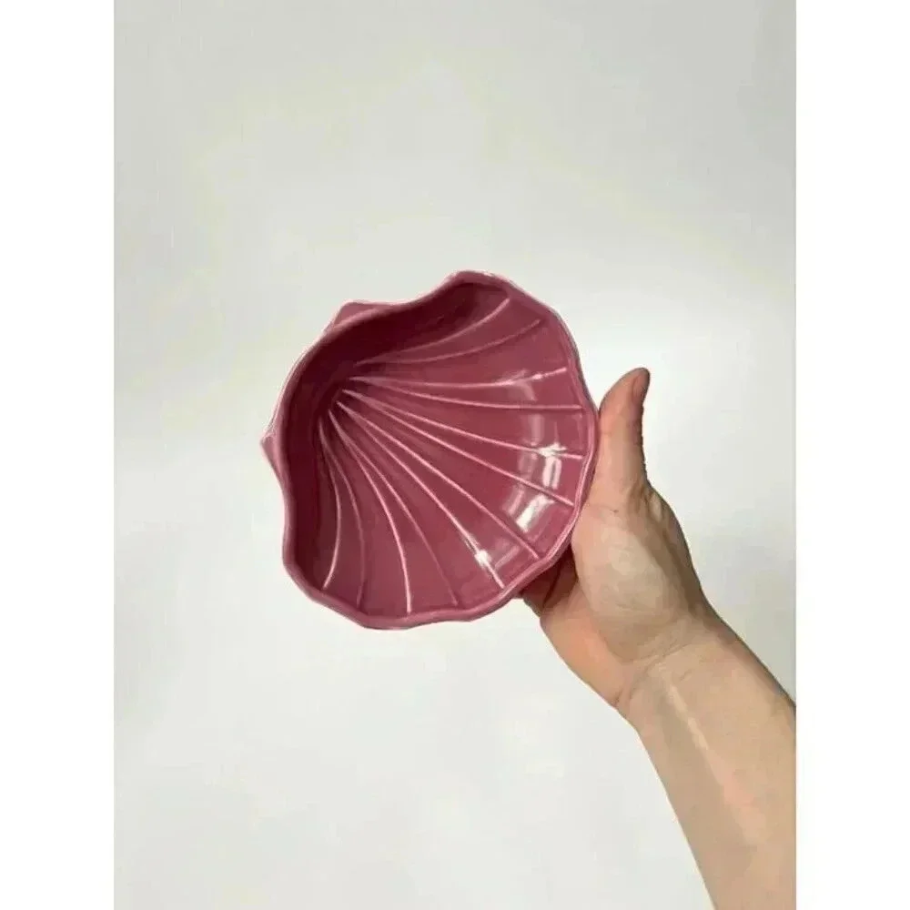 Pfaltzgraff Rosey Pink MCM Vintage Ceramic Shell Dish / Catchall Bowl